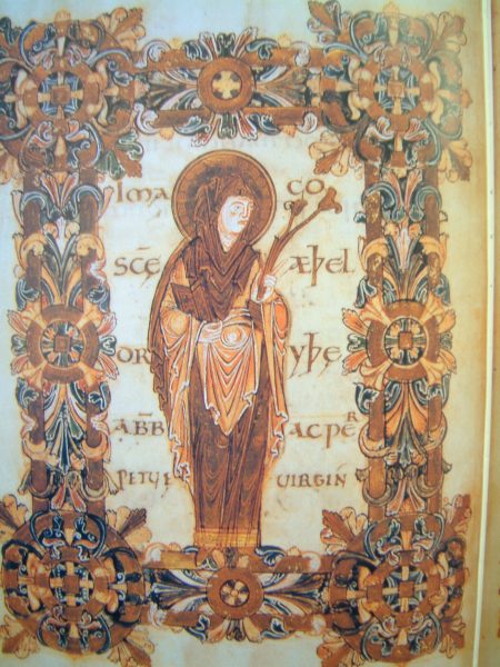 Figure 1. Saint Æthelthryth of Ely from the Benedictional of St. Æthelwold, illuminated manuscript in the British Library