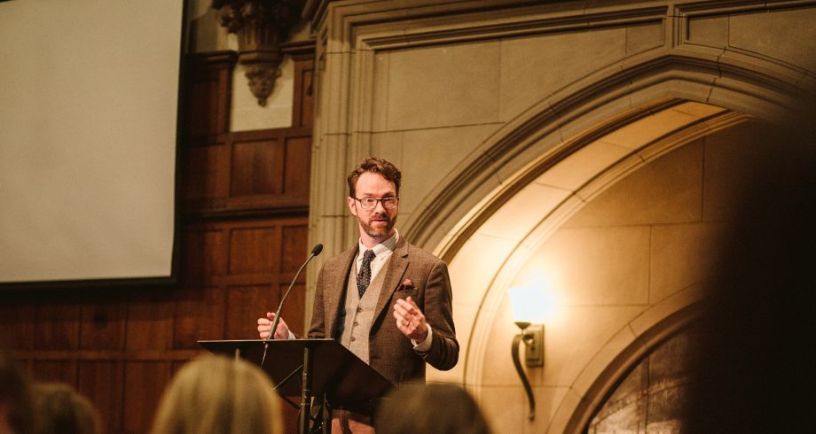 Anselm Society Founder Brian Brown giving presentation