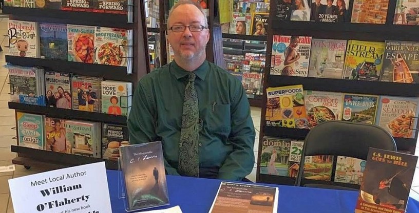 William O'Flaherty at book signing for The Misquotable C.S. Lewis and C.S. Lewis Goes to Hell