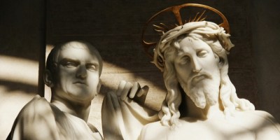 Pontius Pilate and Jesus. Photo by Francesco Alberti/Unsplash