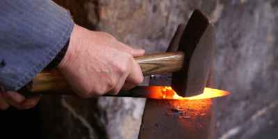 hot iron steel glow