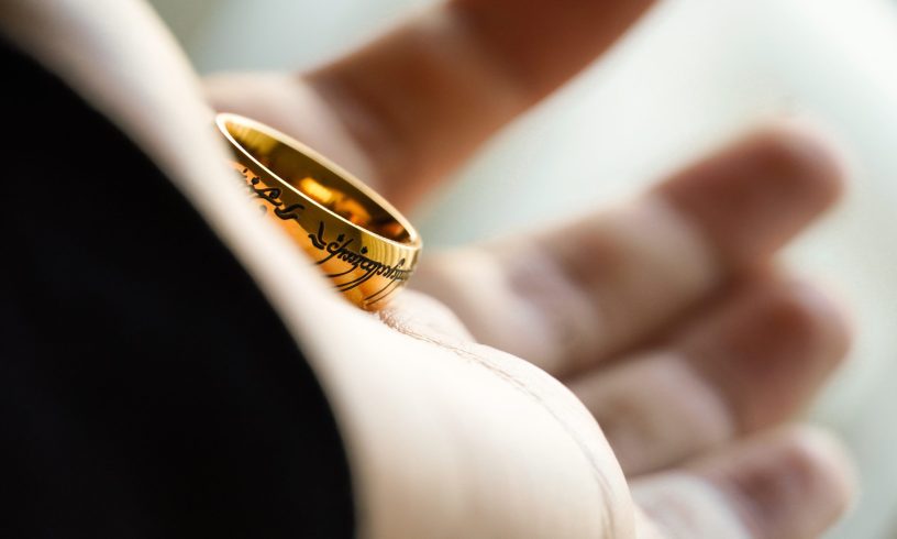 Ring of Sauron in open palm photo by Ergo Zakki/Unsplash, tolkien's easter joke