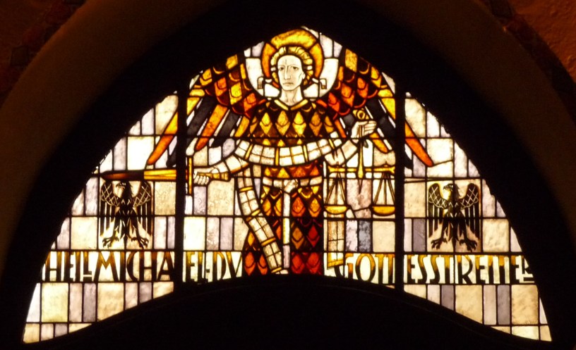 Stained glass window of St Martin. Photo by Warburg/Wikimedia Commons