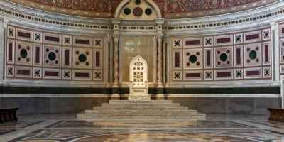throne in an ornate interior of a church
