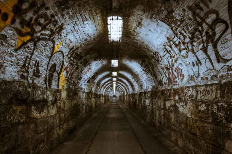 tunnel with lights