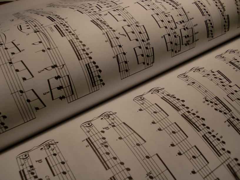 black and white book composing document