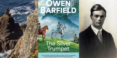image of The Silver Trumpet by Owen Barfield next to 1923 image of Owen Barfield