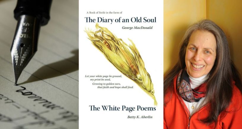 Author Betty Aberlin with image of her book Diary of an Old Soul and The White Page Poems