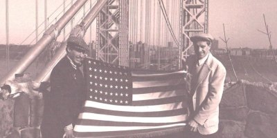 the traveling-troubadour and sidekick at the gw bridge