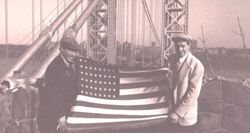 the traveling-troubadour and sidekick at the gw bridge