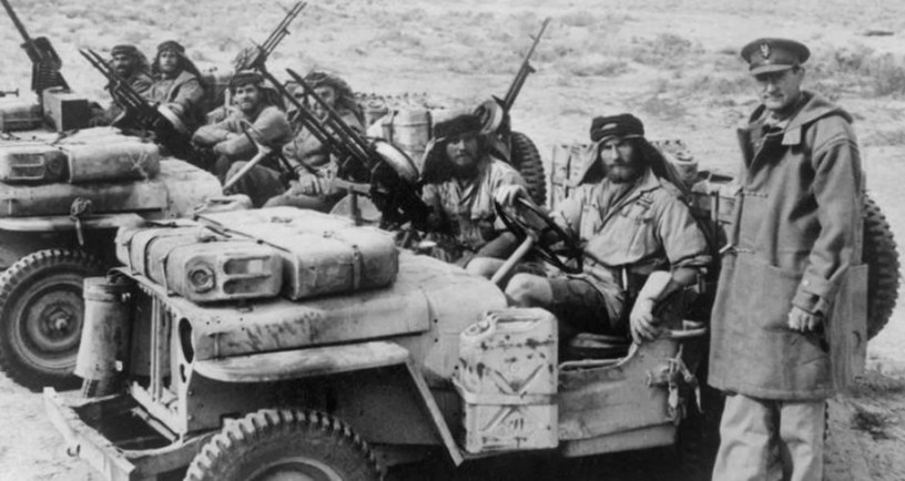 David Stirling with SAS soldiers North Africa. Photo Credit: Imperial War Museum - War Office Second World War Official Collection